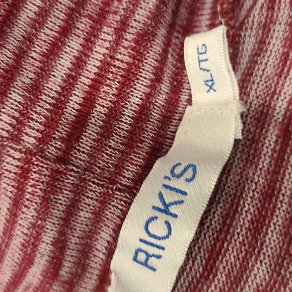Rickis cowl neck striped long sleeve with sheer trim on hem - Picture 7 of 7